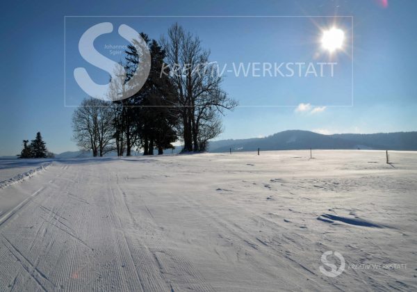Lengersauloipe mit Sonne
